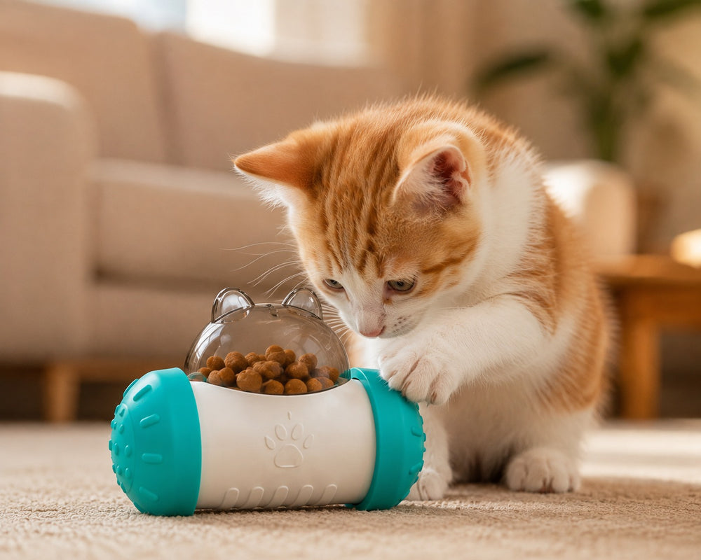 Dispensador Interactivo de Snacks para Perros y Gatos — Estimulación y Diversión