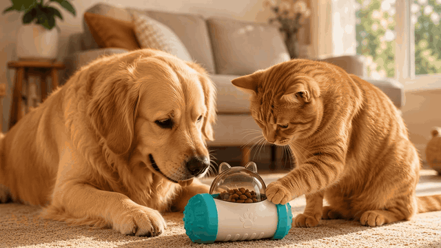 Dispensador Interactivo de Snacks para Perros y Gatos — Estimulación y Diversión